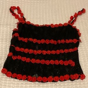 Y2K 3D red flower whimsical tank